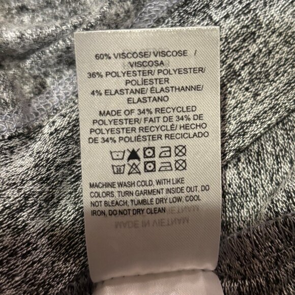 Lucky Brand Cloud Soft Deep V Neck Top Sz Large Ruched Back w/ Tie Marbled Gray - Picture 4 of 6